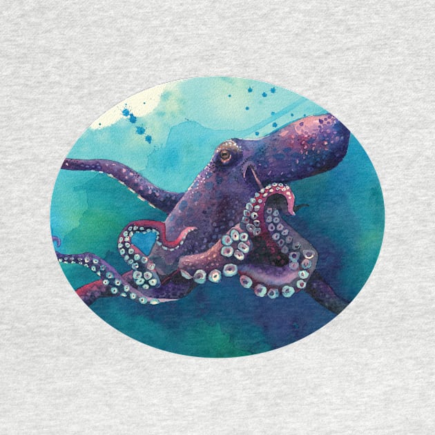 Purple Octopus Hovers by JCPhillipps